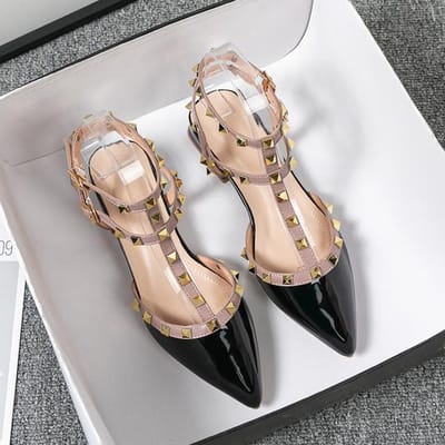 Zomer Dames Sandalen met Hoge Hakken Mode Merk Design Puntige Nieten Rood Casual Schoenen Grote Maat 41 -43 42 gray