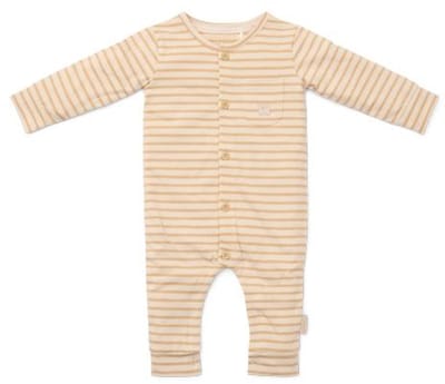 Little Dutch Pyjama - Maat 50/56 - Pyjama kinderen Jongens & Meisjes - Beige - Night Natural Stripes