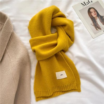 Koreaanse Dames Kasjmier Sjaals Dames Winter Verdikken Warm Zacht Pashmina Sjaals Wraps Vrouwelijke Effen Kleur Gebreide Lange Sjaal Voor Dames brown