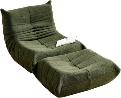 MODFU Teddy Fluweel 2-Zits Lounge Sofa – 112x189x82 cm – Ergonomisch & comfortabel – Lichtgewicht & verplaatsbaar – Gezinsvriendelijk – Groen
