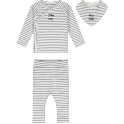 Prénatal newborn kledingset rib streep Soft Blue Grey 44 unisex