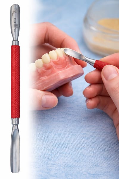 Belux Surgical Instruments / Dubbelzijdige Wax Spatel – Breed Model – RVS – Met Antislip Grip – Dental, Laboratorium & Beauty Tool