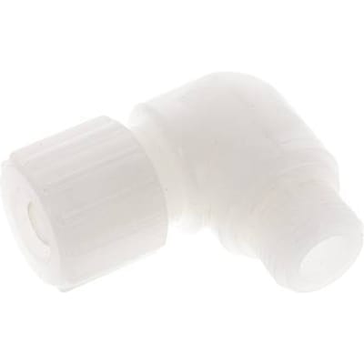 15x9mm & G1/2'' PVDF L-Vorm Knelfitting Buitendraad 10bar Kunststof en Polyamide
