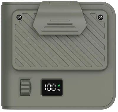 Tailleventilator - Draagbare Ventilator - Bladloze Ventilator - USB Oplaadbaar - Digitaal Display - 3000 mAh - Legergroen
