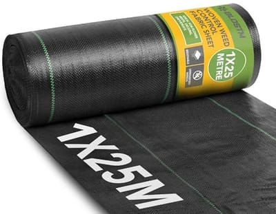 Geweven onkruidbestrijdingsmembraan - Heavy Duty tuinmembraan voor grind of gras - 1 m x 25 m