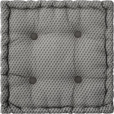Atmosphera Vloerkussen Square - grijs - katoen - 40 x 40 x 8 cm - Extra dik grond zitkussen/matraskussen