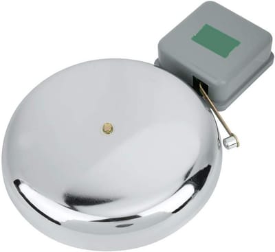 Elektrische Bel - Schoolbel Fabrieksbel - Alarm Meldingen - Roestvrij Staal - 250 mm - Zilver
