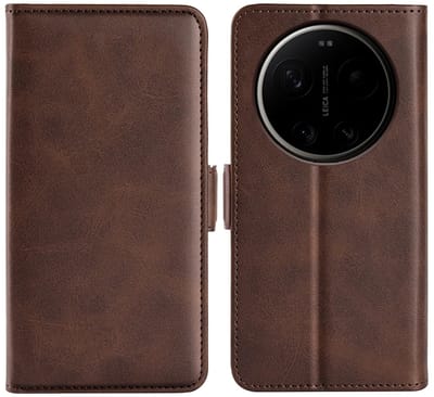MobyDefend Hoesje - Geschikt voor Xiaomi 17 Ultra - Luxe Wallet Book Case (Sluiting Zijkant) - Bruin