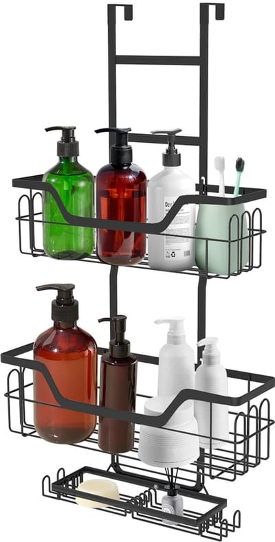 Ibenzoa® Hangend doucheopbergrek zonder boren met drie niveaus voor badkamer