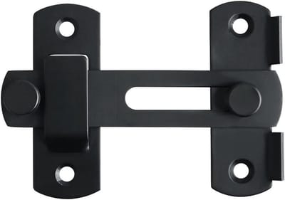 Deurvergrendeling Flip Latch Hasp van RVS met Schroeven voor Deuren, Vensters, Kasten en Tuinen, Zwart Mat, EMS9001-B