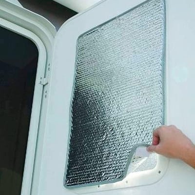 Zonnescherm voor autoraam- 2 stuks - Reflecterende Deurraamafdekking voor Camper - 1 Parr - 41 x 64 cm - Dubbellaags - Beschermt tegen Licht, Hitte en UV - Voor Caravan en Trailer - Zilver