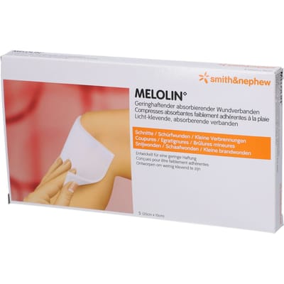 Melolin Licht-klevende Absorberende Steriele Verbanden 10 x 20cm 66800707 5 Compressen