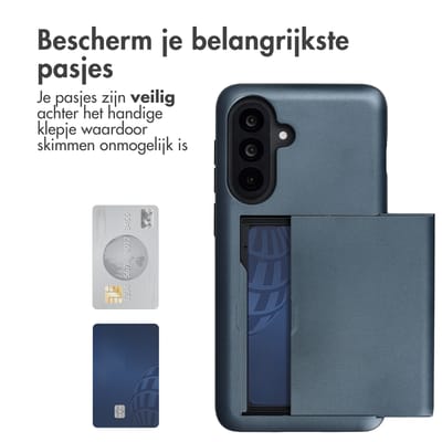imoshion Hoesje met Pasjeshouder - Geschikt voor Samsung Galaxy A37 (5G) - Donkerblauw