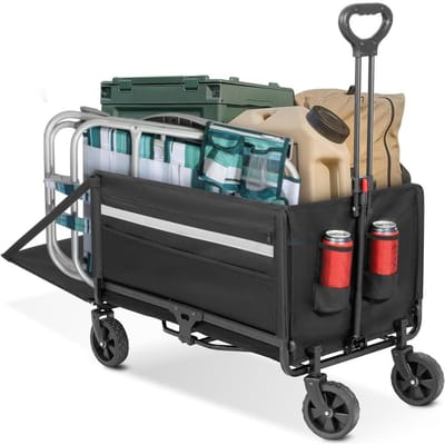 VH Supplies® Bolderkar Opvouwbaar - Bolderwagen - Handkar - 120L - Max 150kg