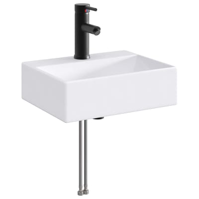 vidaXL - Badkamer - wastafel - met - kraan - en - afvoer - Matte - Zwart