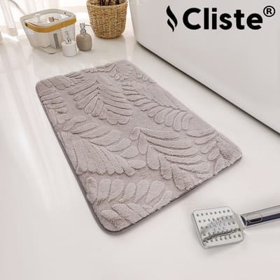 Cliste - Luxe Microvezel Badmat Grijs 50x80 cm - Absorberend en Zacht - Anti-slip - Duurzaam - Voor Badkamer en Douche