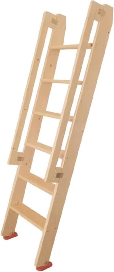 Houten Bedladder - Ladder met Leuning - Veilig Bed Op - Extra Brede Sporten - Tot 200cm Hoog