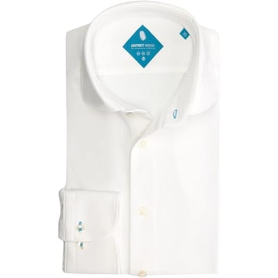 District Indigo - Lange mouw overhemd - Heren - EU44 - Wit - Polyester - 7.31.025.780