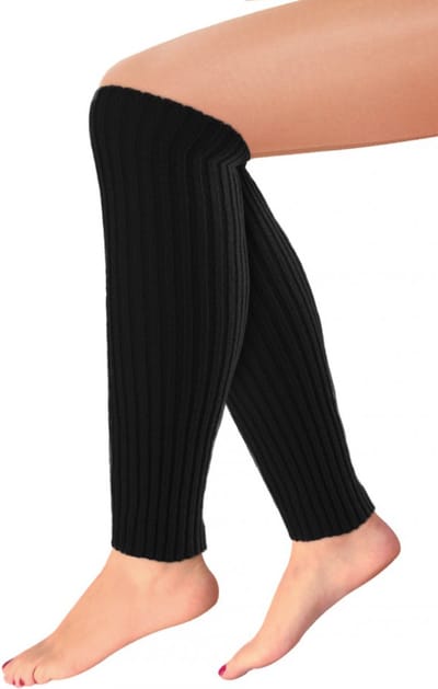KIMU® Beenwarmers Zwart Gebreid - One size - Yoga Sokken Rib Turnen Ballet Dansen Yogasokken Festival