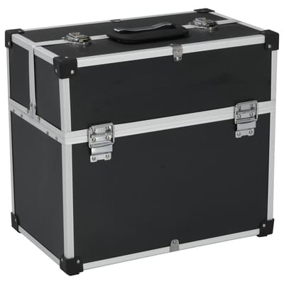 vidaXL - Gereedschapskoffer - 38x22,5x34 - cm - aluminium - zwart