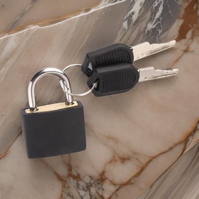 2 Stuks Hangslotje met Sleutel - Zwart - Slotje geschikt voor kluisje, locker, rugzak & tas