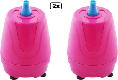 2x Elektrische Ballonnenpomp roze 300W - Thema party feest verjaardag jubileum gala fun ballon pomp