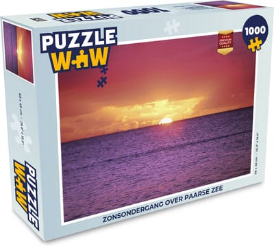 Puzzel Zonsondergang over paarse zee - Legpuzzel - Puzzel 1000 stukjes volwassenen