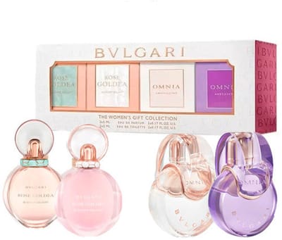 Bvlgari The Women's Gift Collection Giftset - Rose Goldea Blossom Delight EDP 5 ml + Rose Goldea Blossom Delight EDT 5 ml + Omnia Crystalline EDT 5 ml + Omnia Amethyste EDT 5 ml - cadeauset voor dames