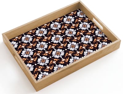 Dienblad hout 40x30 cm - Schootdienblad - traditioneel - Element - Kleurrijk - Borrelplank rechthoek - Plateau dienbladen