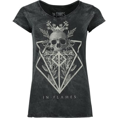 In Flames T-shirt - Skull - L tot 4XL - voor Vrouwen - zwart
