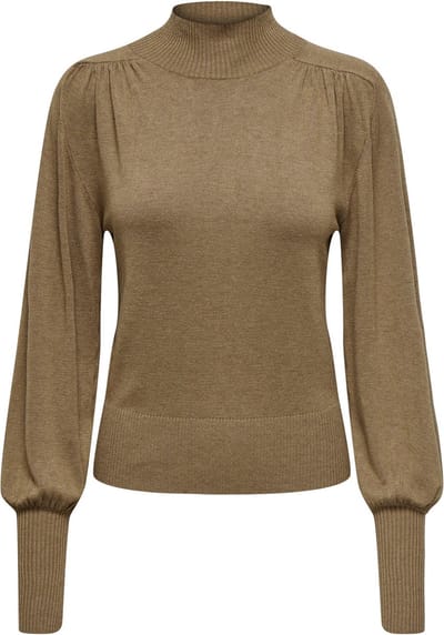 Only Trui Onljulia Life Ls Highneck Cc Knt 15294597 Toasted Coconut/melange Dames Maat - S