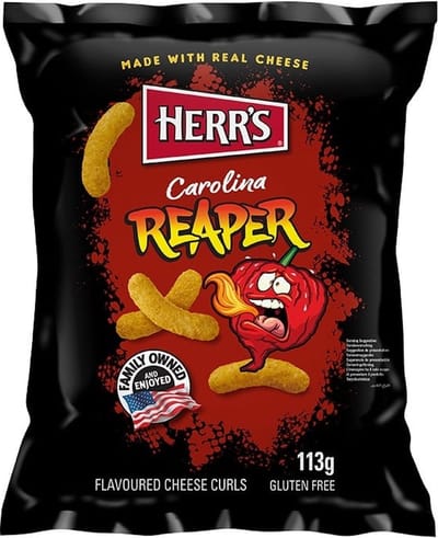 Herr's Carolina Reaper Curls- 12 x 113gr - Voordeelverpakking