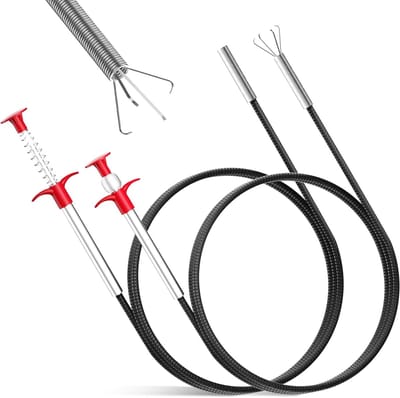 2 stuks klauwgrijpstang 200 cm/90 cm, flexibele grijpklauwgrijper, pijpreinigingsspiraal, afvoerreinigerspijl, afvoerspiraal, telescopische grijper voor keuken, badkamer en afvalwaterkanalen