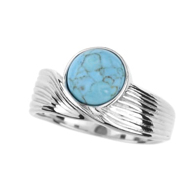 Cavill - Zilveren ring 925 met 1,15 ct turkoois cabochon - Moderne Amerikaanse turquoise - Ronde edelsteen ring dames