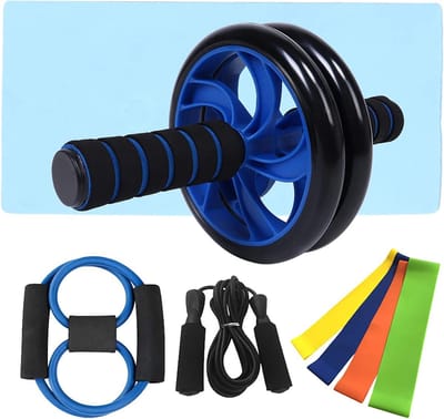 Fitness Set - Thuis Gym Kit - Full Body Training - 6-in-1 Veelzijdig - Niet gespecificeerd - Blauw Zwart