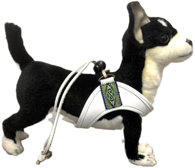 Dogs Love Munay hondentuigje chihuahua - hondenharnas - instaptuigje - leer - Mashi wit - XS