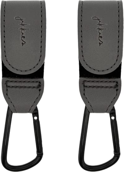 Jikkies Tassenhaak - Kinderwagen Tassenhaak - Buggy Haak - Extra Stevig - Sterke Tassenhaak - Universele Haak - Set van 2 - Grijs