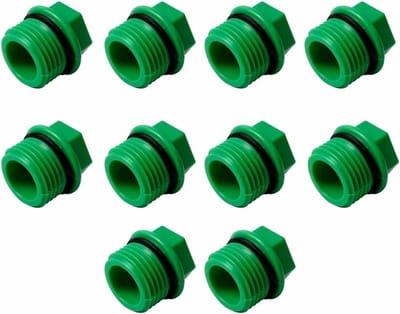 10 stuks schroefdraad blindkap, PPR-pijpfitting BSP-afdichtingsdop voor voegen en pijpuiteinden (groen 2,5 cm) - waterdicht, duurzaam en eenvoudig te installeren