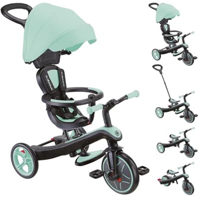 4-in-1 Driewieler en Loopfiets voor Peuters - Mintgroen