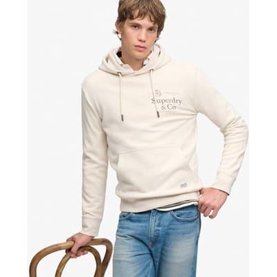 Superdry Trui 1954 Company Relaxed Hood M2014716a Birch Mannen Maat - S