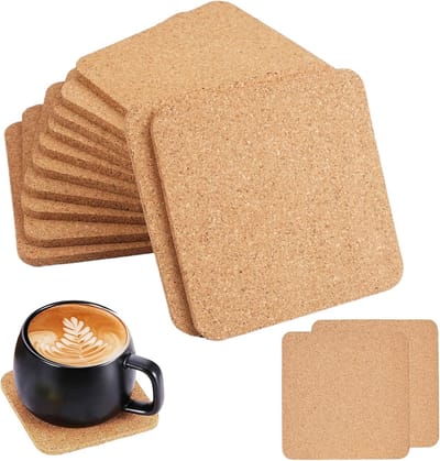 Bierviltjes-onderzetters kurk-50 herbruikbare vierkante kurken onderzetters - 10×10×0,5 cm dikke houten kurken onderzetters - antislip en duurzame kurken onderzetters - voor bars, restaurants, knutselwerkjes, enz.