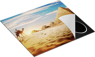 Chefcare Inductie Beschermer Egyptische Piramides met een Kameel - 60x50 cm - Afdekplaat Inductie - Kookplaat Beschermer - Inductie Mat