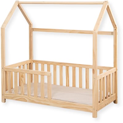 Buxibo Kinderbed met Matras – Houten Peuterbed – Huisbed – 60x120 cm