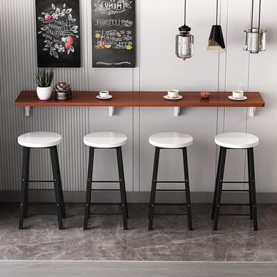 Opvouwbare Wandtafel - Klapbureau - Ruimte Besparen - Slank Ontwerp - 120x40cm - Teak