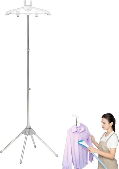 Kledinghanger Stoomapparaat - Stoomkledinghouder Kledingrek - Kleding Stomen - In Hoogte Verstelbaar - Tot 155 cm - Grijs