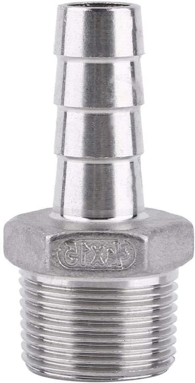 Hose connector met barbed wire adapter van roestvrij staal voor slangen 1/8" tot 3/4" (3/4 x 15mm) voor optimale verbinding en duurzaamheid
