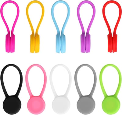 30 Stuks Herbruikbare Magnetische Kabelbinders, Kleurrijke Siliconen Snap-on Kabelorganizer voor Thuis, Kantoor en Koelkast Kabelbeheer