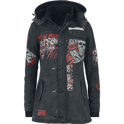 Rock Rebel by EMP - Rock Winterjas - She Rules - S tot XXL - voor Vrouwen - grijs