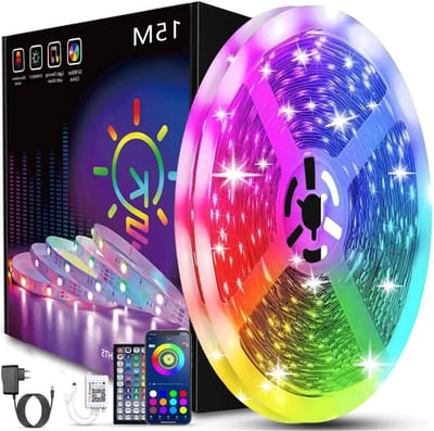 LED Strip 15 Meter - Met Afstandsbediening – Lichtstrip Met Kleurverandering - Smart LED Light Strip – Met Appbediening – Muzieksynchronisatie – Sfeerverlichting - Energy Class A