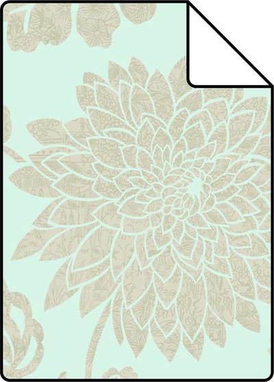 Proefstaal Origin Wallcoverings behang bloemen celadon groen - 26,5 x 21 cm - 326148-S